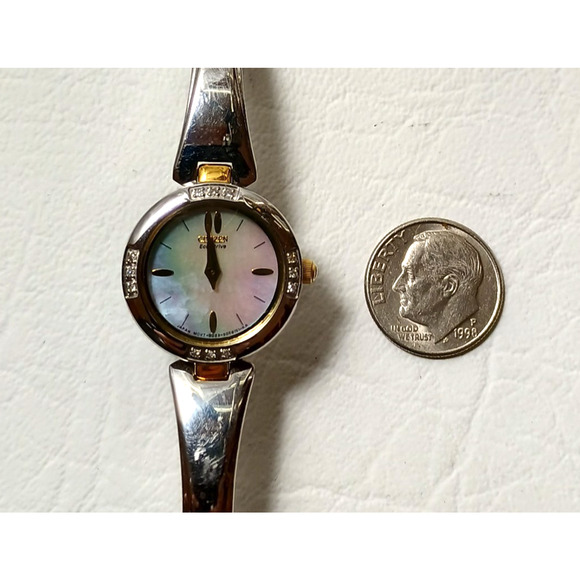 Citizen Eco-Drive Silhouette Bangle Ladies Watch with Mother of Pearl Dial B023 main image 9